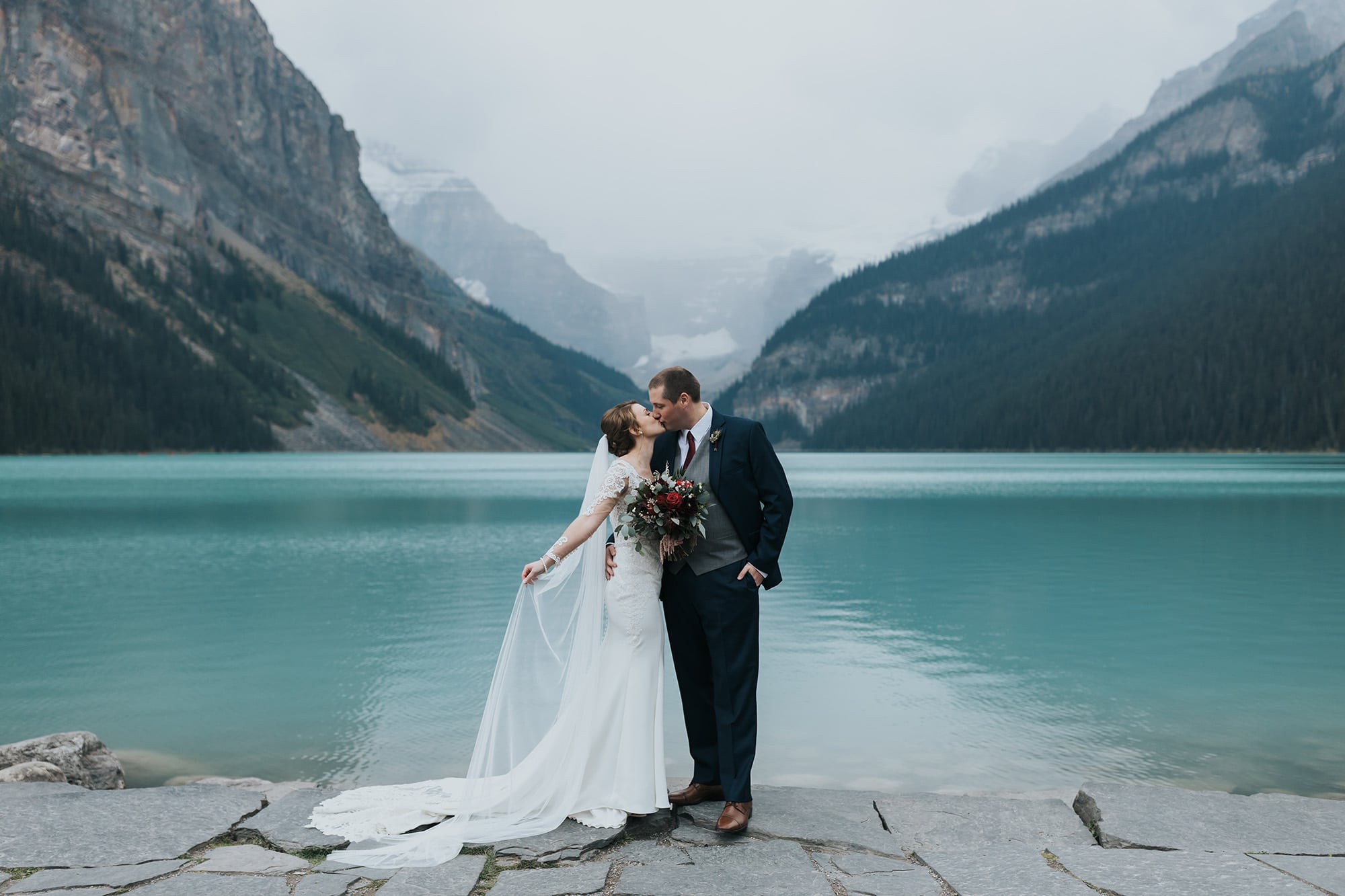 September elopement at Lake Louise with beautiful evening light