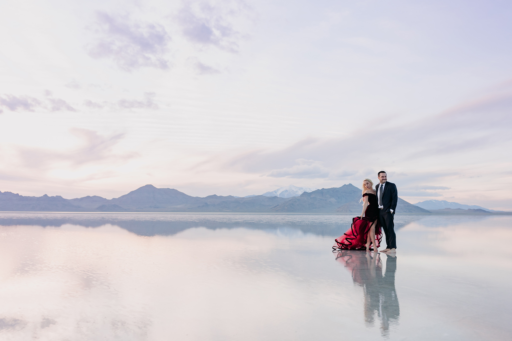 Mac Duggal Gown Tom Ford suit Utah engagement photographer ENV Photography