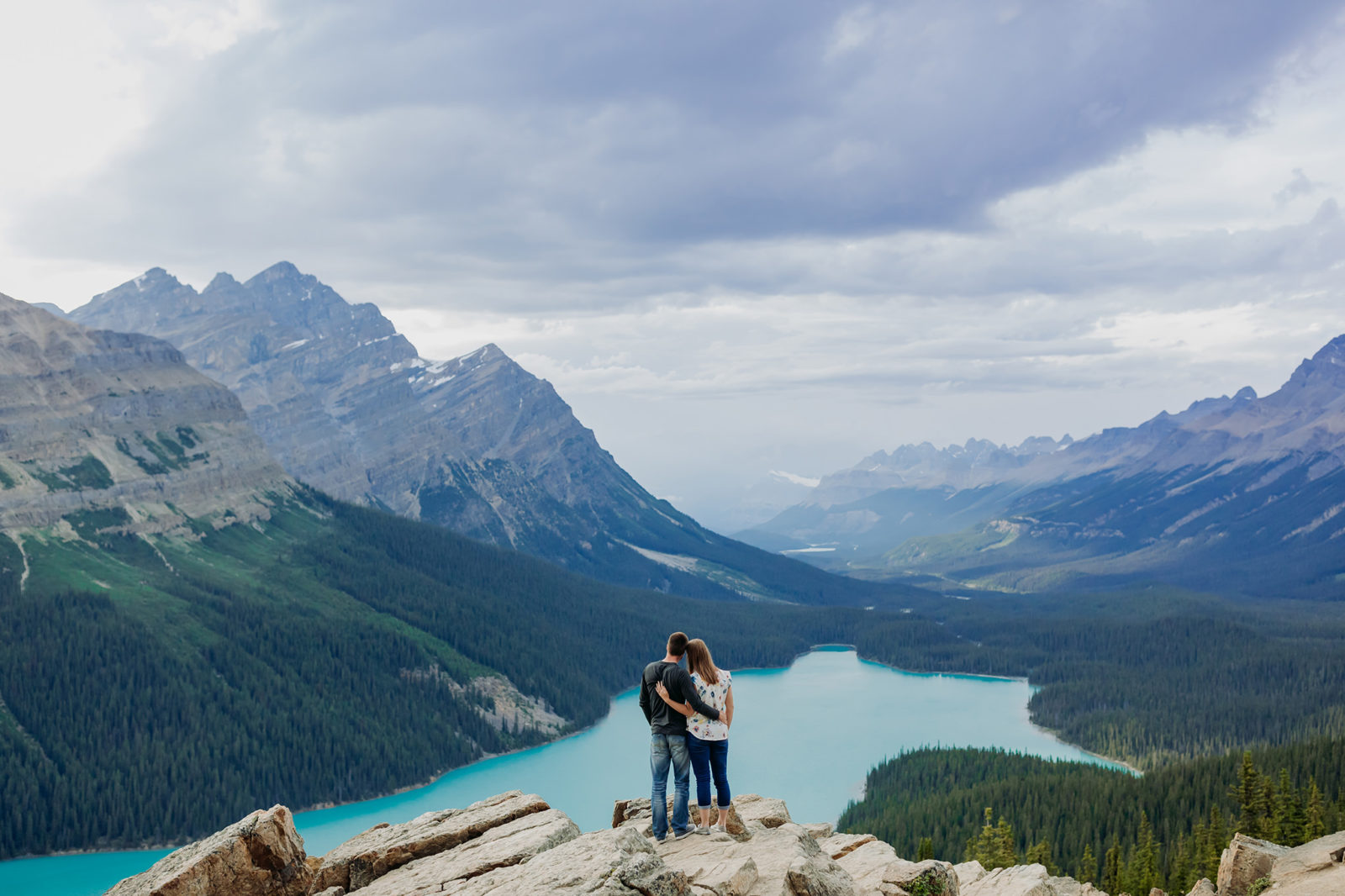 Peyto Lake Casual Engagement at Bow Summit | Icefields Parkway Banff