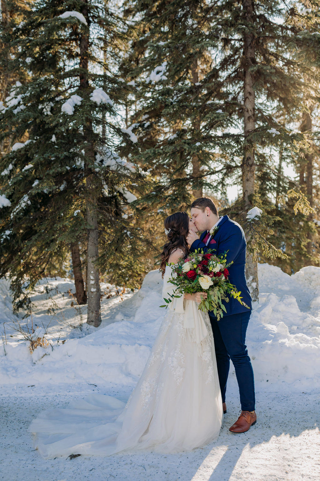 November wedding at Emerald Lake Lodge in the Rocky Mountains Winter