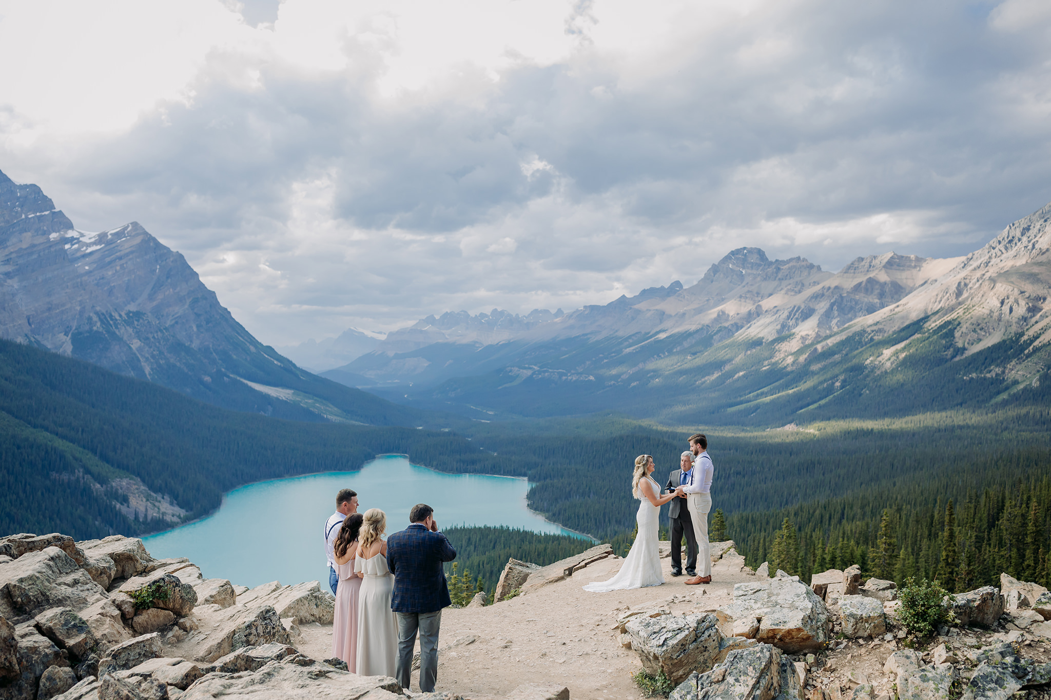 How to get married in 2020: Elope Now & Party Later! Intimate Peyto Lake Mountain weddingon the Icefields Parkways in Banff National Park